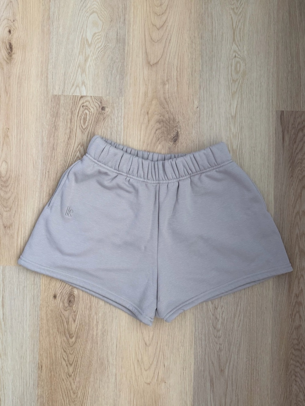 High-Waist Fleece Women's Lounge Shorts in Light Taupe